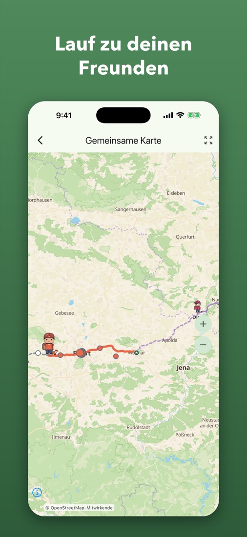 Screenshot: gemeinsame Karte mit Freunden